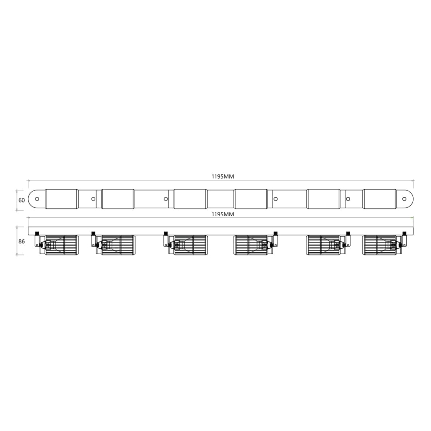 Spot VERTICAL 6xGU10/8W/230V wit