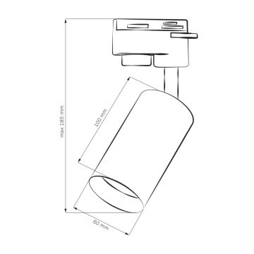 Spot voor een rail Systeem MARIBEL 1xGU10/10W/230V zwart