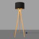 Staande Lamp ALBA 1xE27/60W/230V zwart/goud/eiken