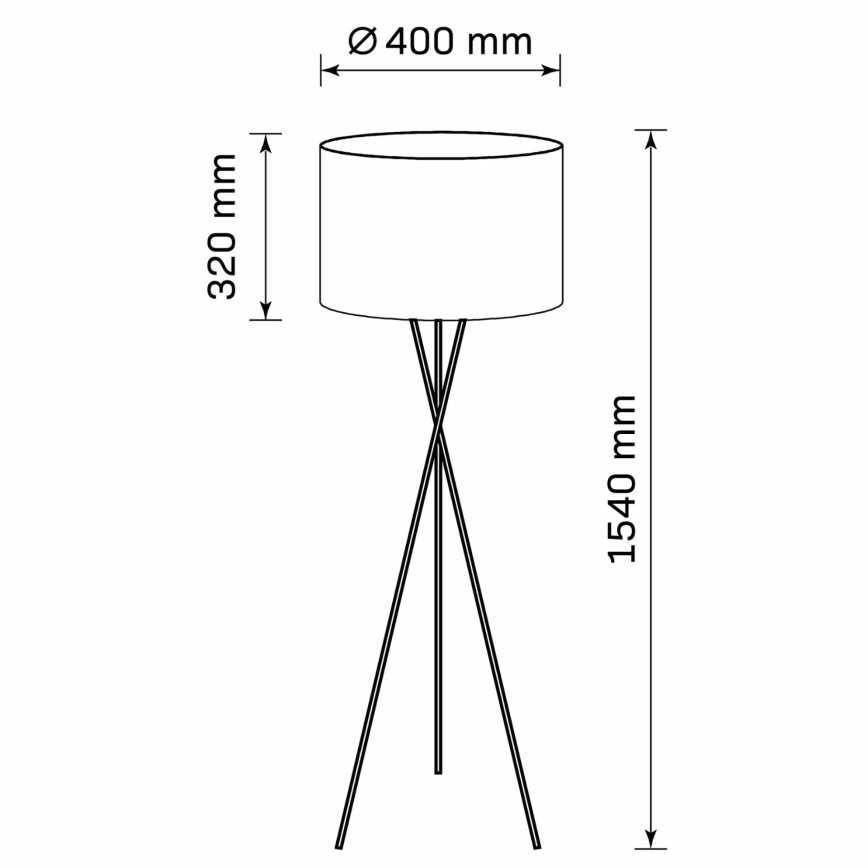 Staande Lamp TEKLA 1xE27/20W/230V zwart