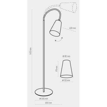 Staande Lamp WIRE 1xE27/15W/230V wit/zilver