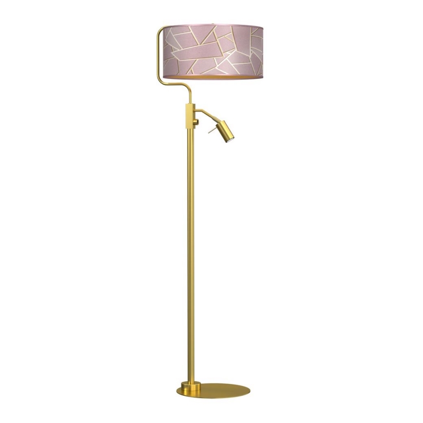 Staande Lamp ZIGGY 1xE27/40W/230V + 1xGU10/MR11/7W roze/goud