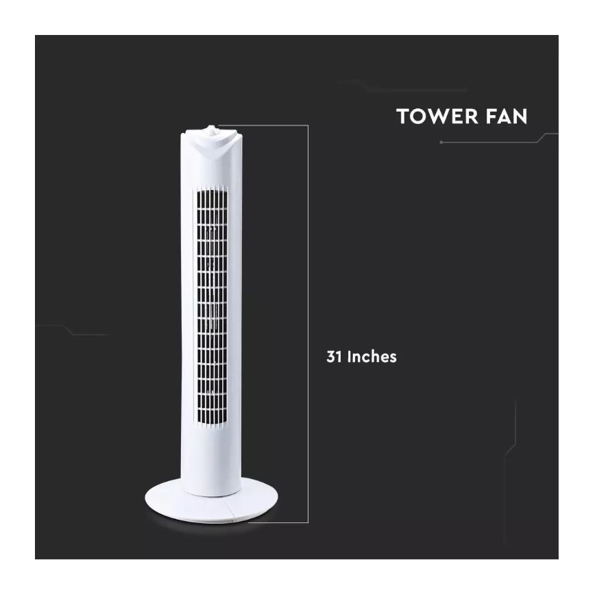 Staande Ventilator met een Timer 45W/230V wit