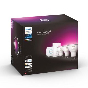 Starter Pakket Philips Hue WHITE AND COLOR AMBIANCE 3xGU10/4,3W 2000-6500K + verbindingsapparaat