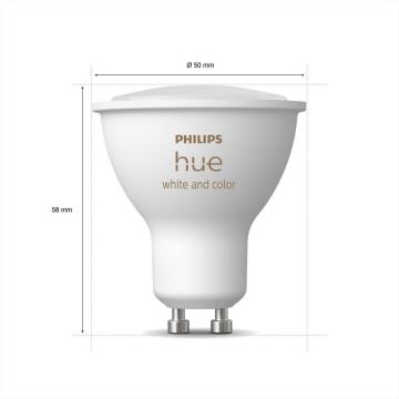 Starter Pakket Philips Hue WHITE AND COLOR AMBIANCE 3xGU10/4,3W 2000-6500K + verbindingsapparaat