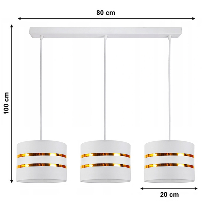 Suspension avec fil CORAL 3xE27/60W/230V