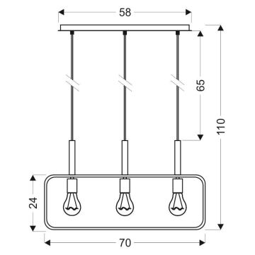 Suspension avec fil FRAME 3xE27/60W/230V blanc