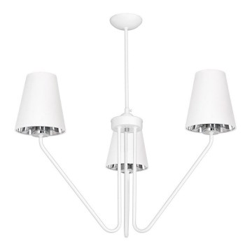 Suspension avec tige VICTORIA 3xE27/60W/230V blanc