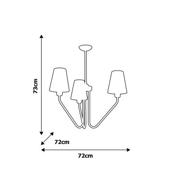 Suspension avec tige VICTORIA 3xE27/60W/230V blanc