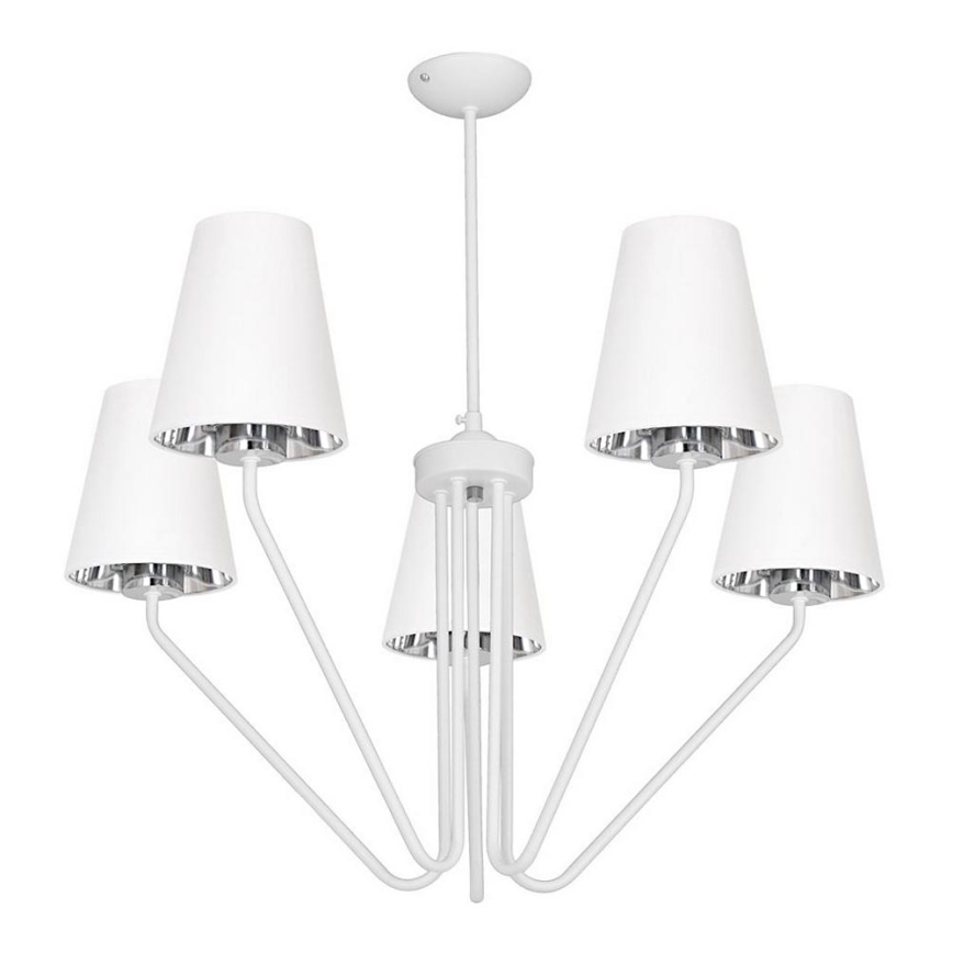 Suspension avec tige VICTORIA 5xE27/60W/230V blanc