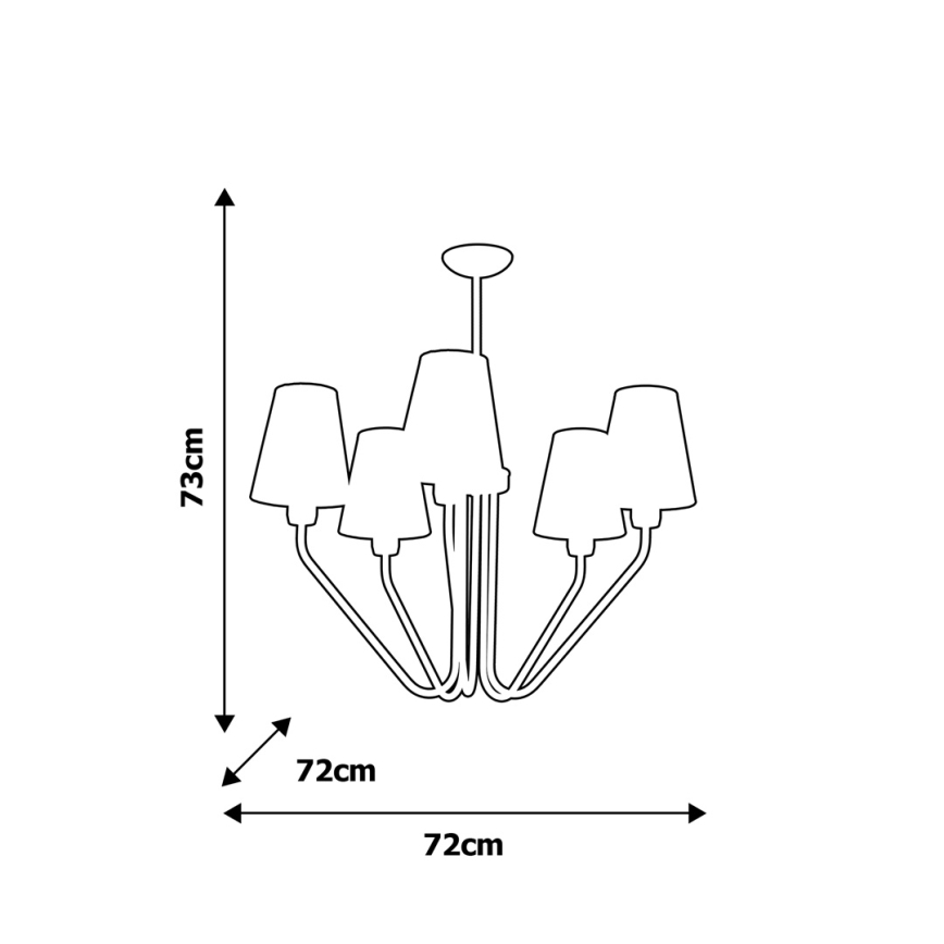 Suspension avec tige VICTORIA 5xE27/60W/230V blanc