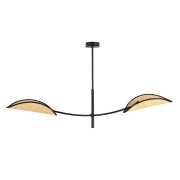 Suspension-barre LOTUS 2xE14/10W/230V noir/beige