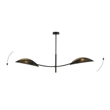 Suspension-barre LOTUS 2xE14/10W/230V noir/doré