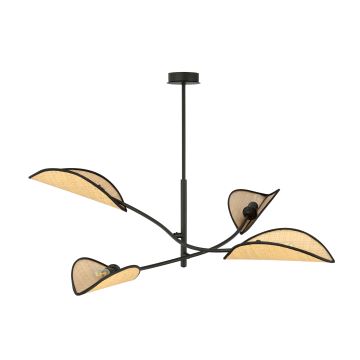 Suspension-barre LOTUS 4xE14/10W/230V noir/beige