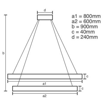 Suspension filaire à intensité variable LED/100W/230V 3000-6500K + télécommande