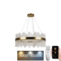 Suspension filaire à intensité variable LED/110W/230V 3000-6500K doré + télécommande
