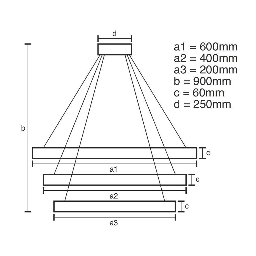 Suspension filaire à intensité variable LED/165W/230V 3000-6500K + télécommande