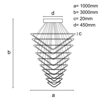 Suspension filaire à intensité variable LED/385W/230V 3000-6500K + télécommande