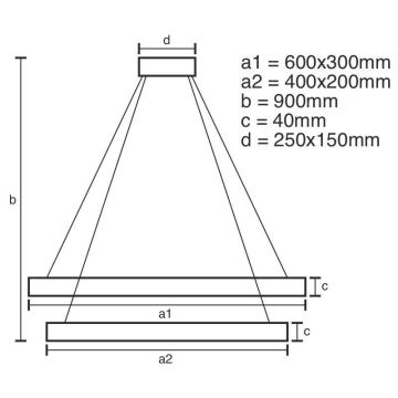 Suspension filaire à intensité variable LED/65W/230V 3000-6500K + télécommande