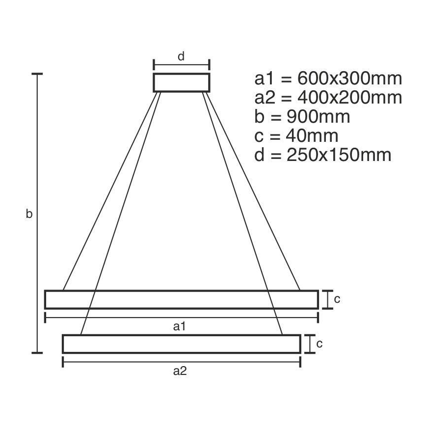 Suspension filaire à intensité variable LED/65W/230V 3000-6500K + télécommande