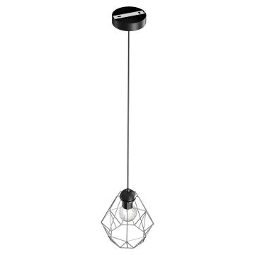 Suspension filaire BERGEN 1xE27/60W/230V noir/chrome brillant