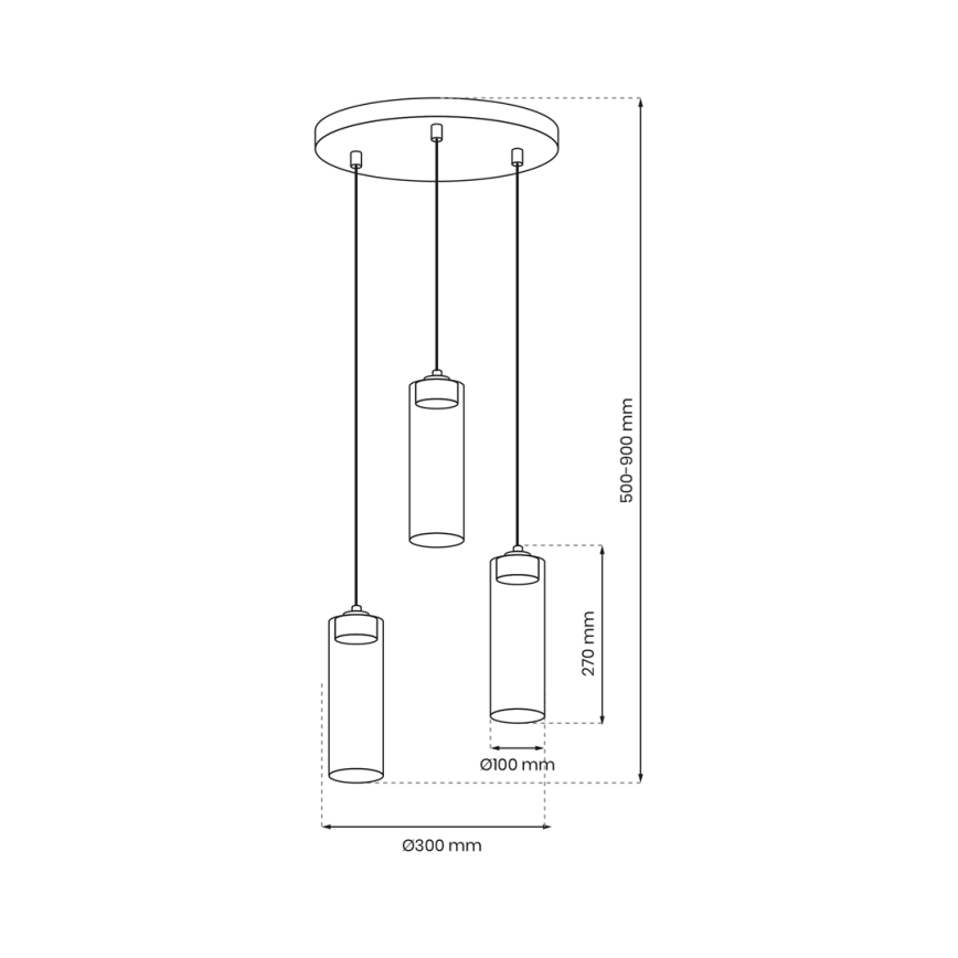 Suspension filaire CLARISSA 3xGX53/12W/230V noir