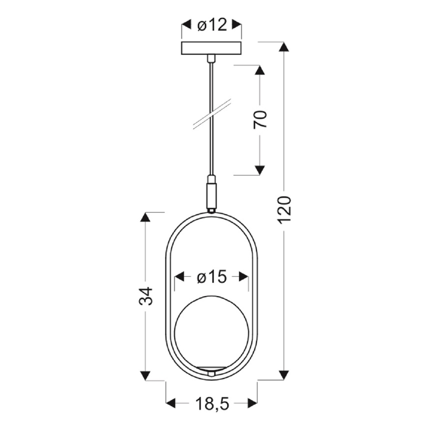 Suspension filaire CORDEL 1xG9/28W/230V doré