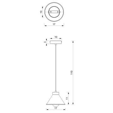 Suspension filaire DEMET 1xE27/60W/230V noir/doré