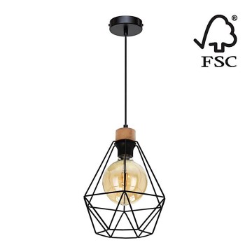 Suspension filaire DIAMENT 1xE27/60W/230V chêne – FSC certifié