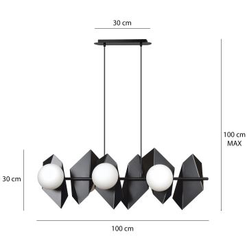 Suspension filaire DRIFTON 6xE14/10W/230V noir