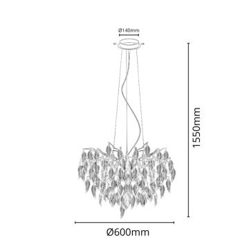 Suspension filaire en cristal 10xG9/40W/230V noir