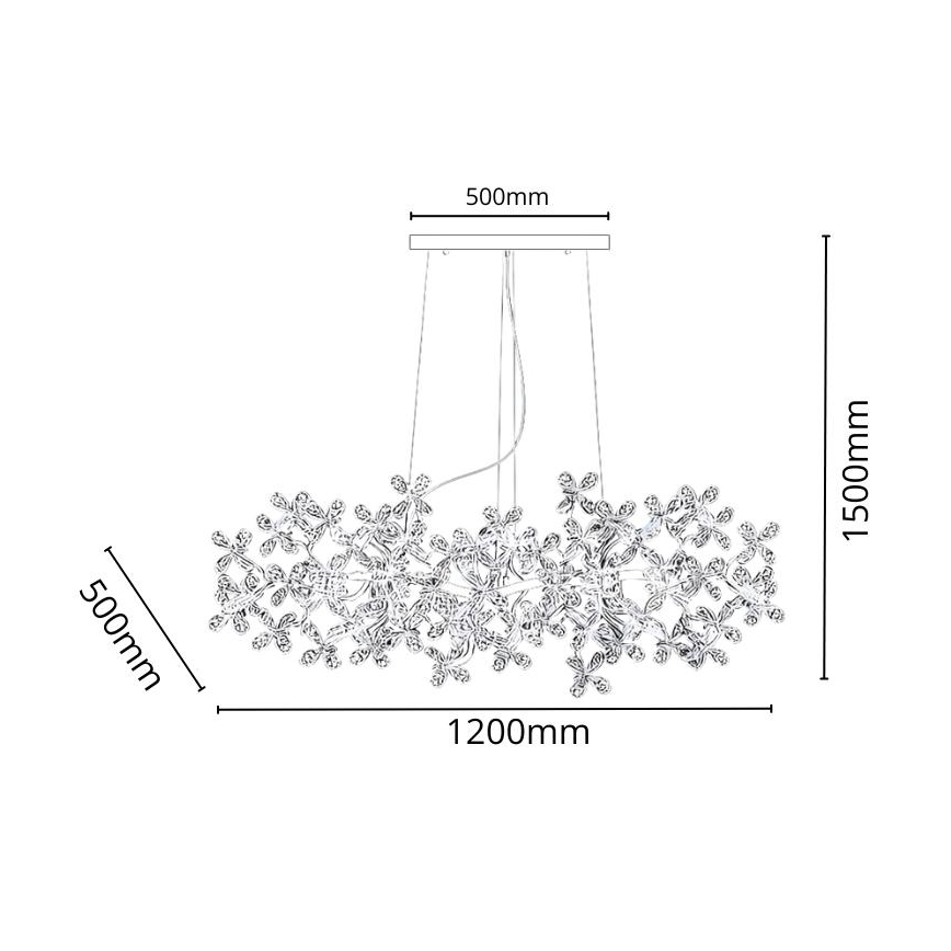 Suspension filaire en cristal 13xG9/40W/230V coloré