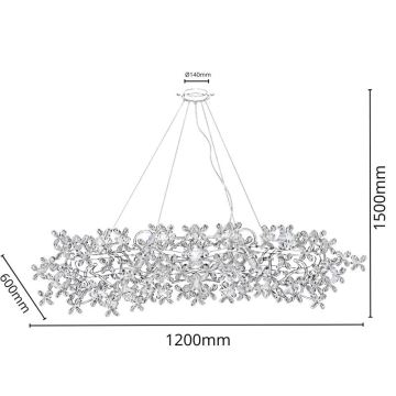 Suspension filaire en cristal 16xG9/40W/230V coloré