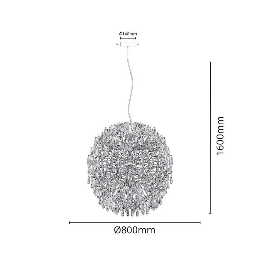 Suspension filaire en cristal 24xG9/40W/230V doré