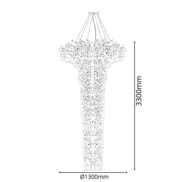 Suspension filaire en cristal 41xG9/40W/230V doré