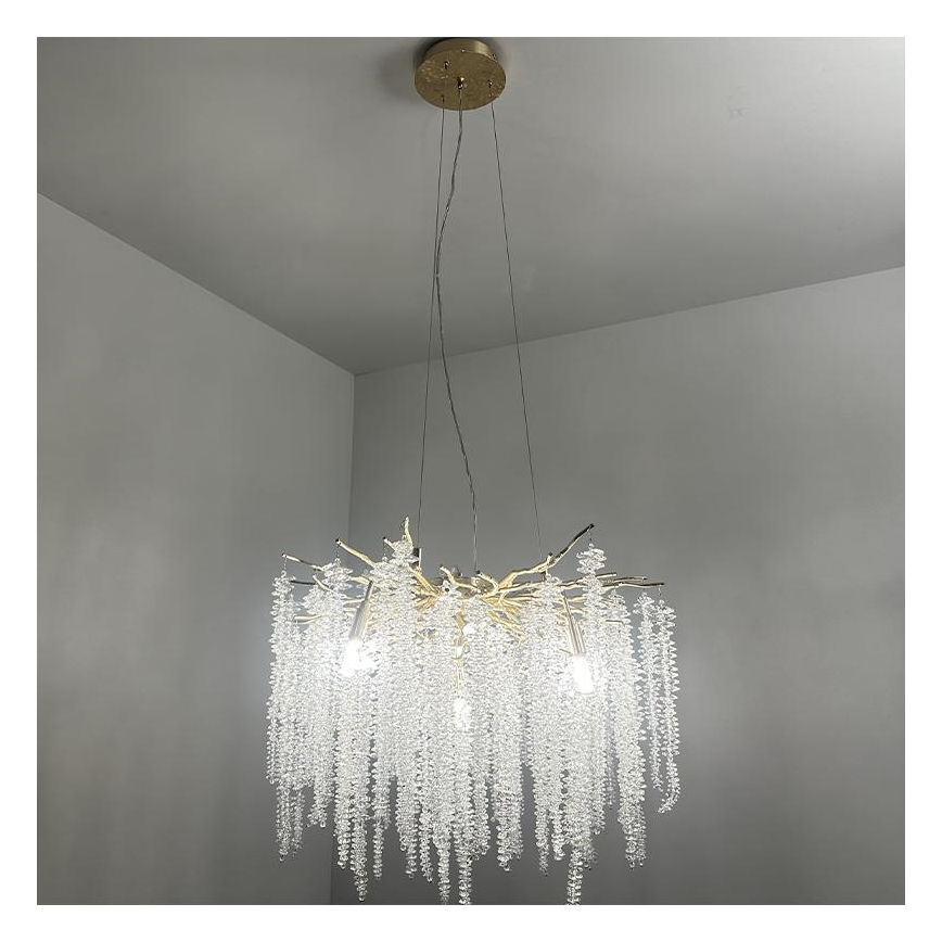 Suspension filaire en cristal 9xG9/40W/230V doré