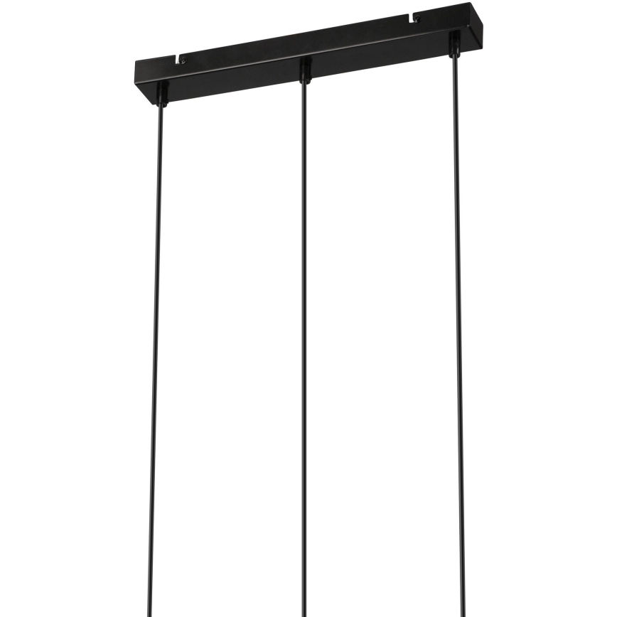 Suspension filaire FRIDA 3xE27/60W/230V noir/beige hêtre