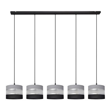 Suspension filaire HELEN 5xE27/60W/230V noir/gris/argent