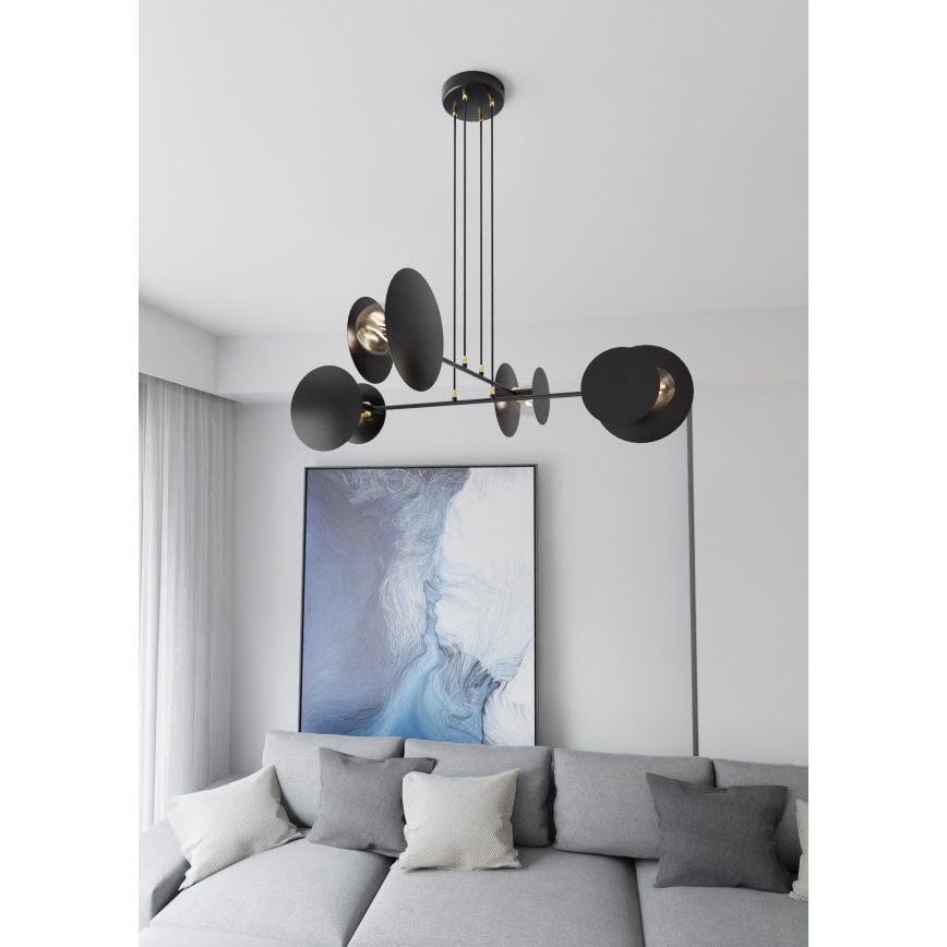 Suspension filaire IDEA 4xE27/15W/230V noir