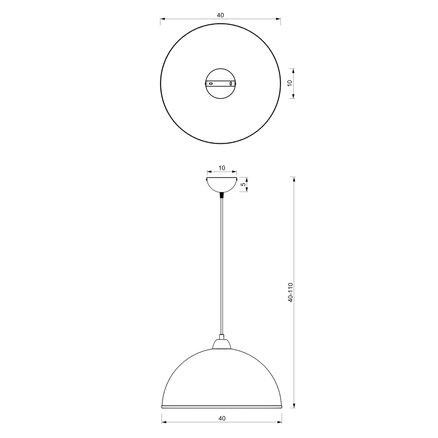 Suspension filaire KITCHEN 1xE27/15W/230V blanc/chrome