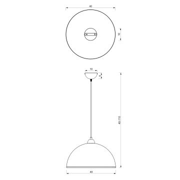 Suspension filaire KITCHEN 1xE27/15W/230V blanc/doré