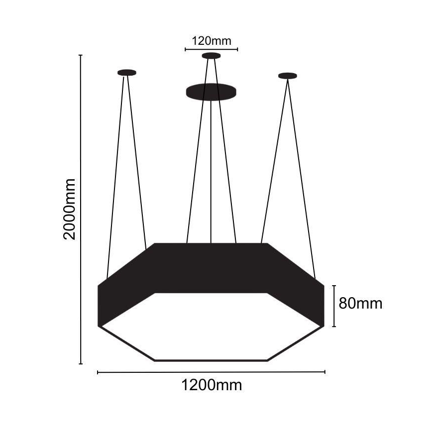 Suspension filaire LED/120W/230V 4000K d. 120 cm