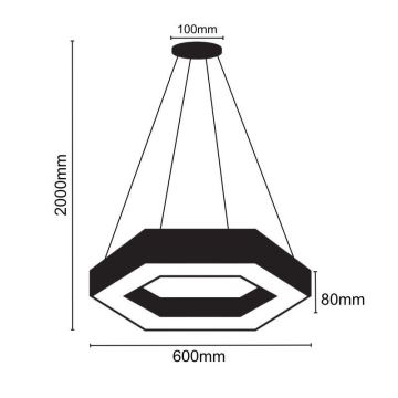 Suspension filaire LED/28W/230V 4000K d. 60 cm