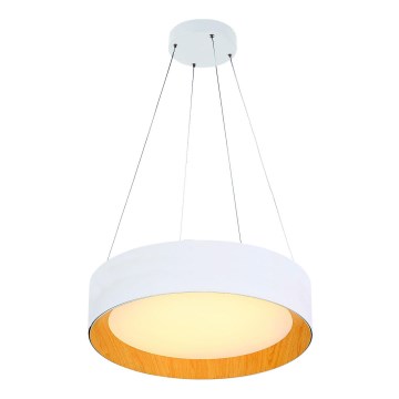 Suspension filaire LED/30W/230V 3000K d. 45 cm blanc/chêne