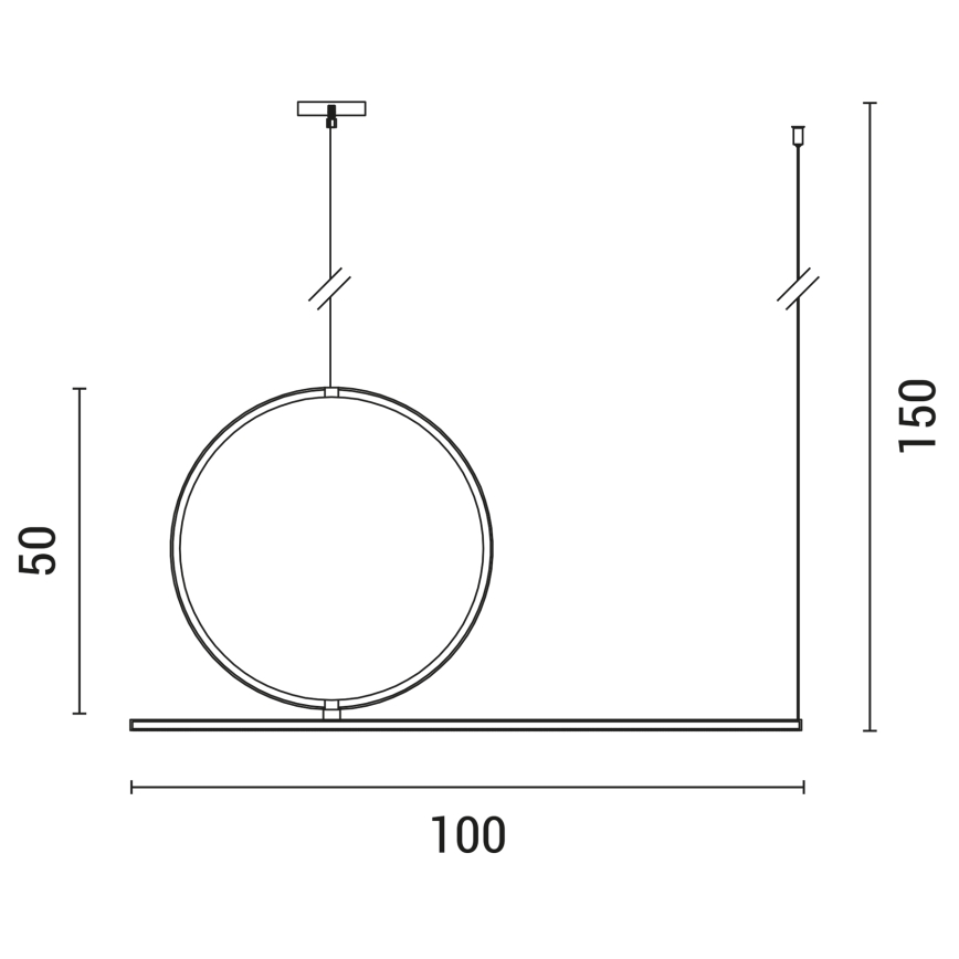 Suspension filaire LED/32W/230V 3000K noir