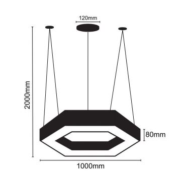 Suspension filaire LED/50W/230V 4000K d. 100 cm