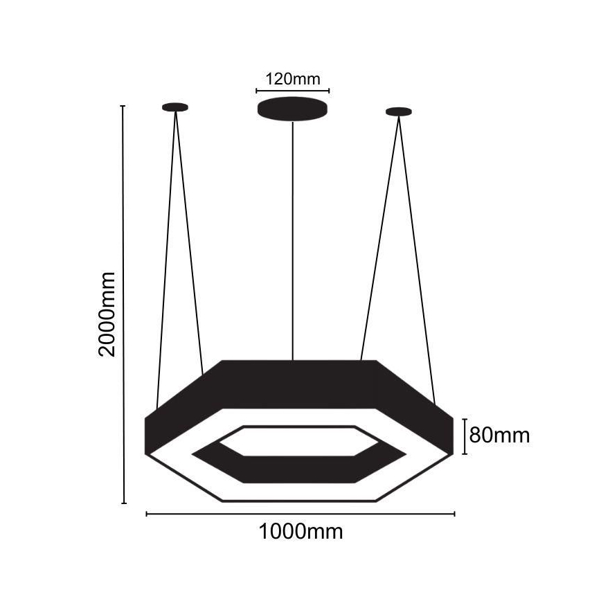 Suspension filaire LED/50W/230V 4000K d. 100 cm