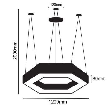 Suspension filaire LED/60W/230V 4000K d. 120 cm