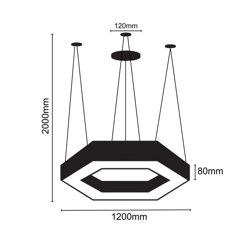 Suspension filaire LED/60W/230V 4000K d. 120 cm