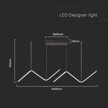 Suspension filaire LED LED/12W/230V 4000K noir